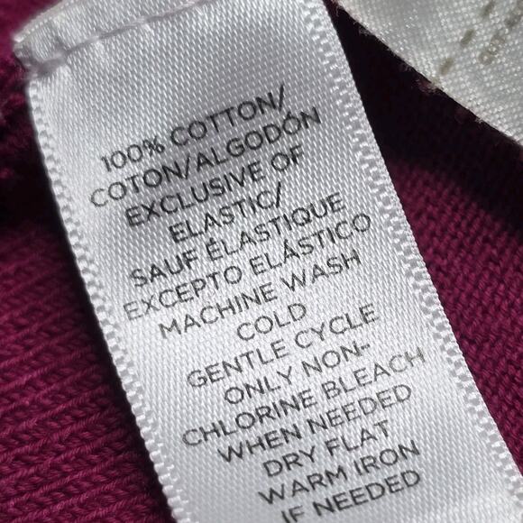 Loft Magenta Purple 100% Cotton Small Button Crew Neck Cardigan Sweater Size Med - Picture 10 of 11